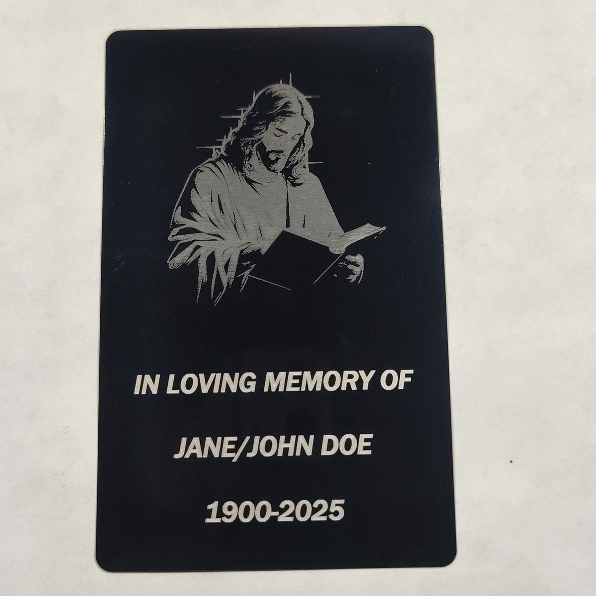 Personalized Laser Engraved Metal Memorial Cards Bulk, Custom Aluminum Funeral Prayer Card Set, Celebration of Life Keepsake Gift