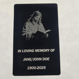 Personalized Laser Engraved Metal Memorial Cards Bulk, Custom Aluminum Funeral Prayer Card Set, Celebration of Life Keepsake Gift