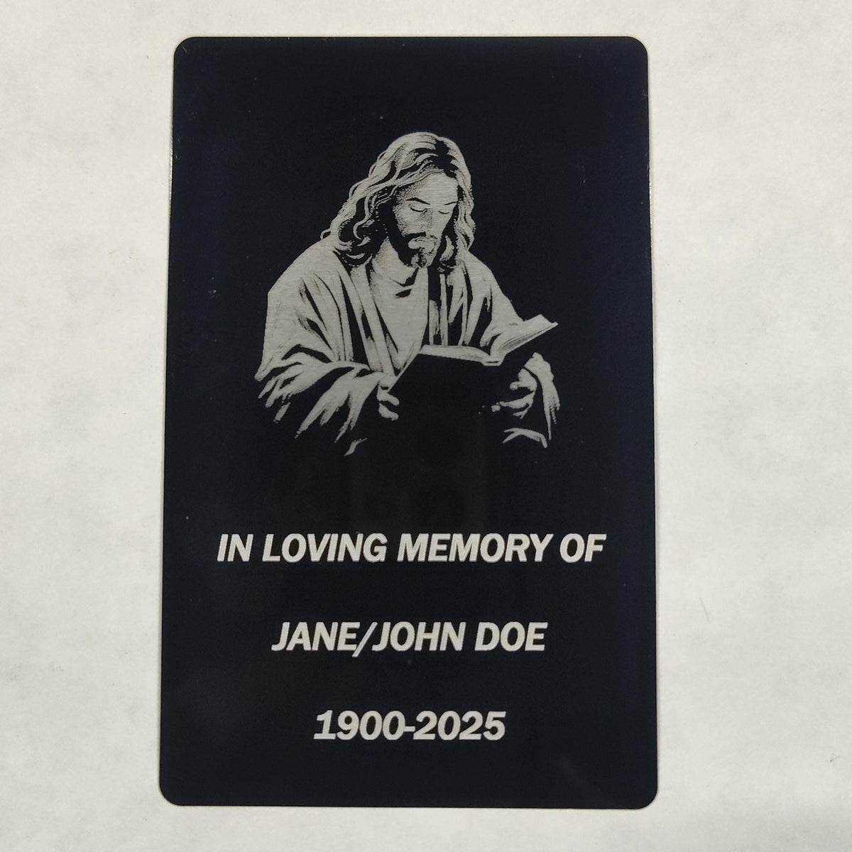 Personalized Laser Engraved Metal Memorial Cards Bulk, Custom Aluminum Funeral Prayer Card Set, Celebration of Life Keepsake Gift