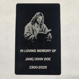 Personalized Laser Engraved Metal Memorial Cards Bulk, Custom Aluminum Funeral Prayer Card Set, Celebration of Life Keepsake Gift