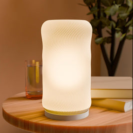 3D Printed Wave Glow Table Lamp, Wavy Organic Ripple Desk Light, Funky Danish Pastel Bedside Lamp, Modern Textured Fluid Accent Light