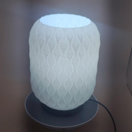 3D Printed Serene Wave Table Lamp, Diamond Lattice Accent Light, Funky Danish Pastel Bedside Lamp, Modern Textured Geometric Desk Light