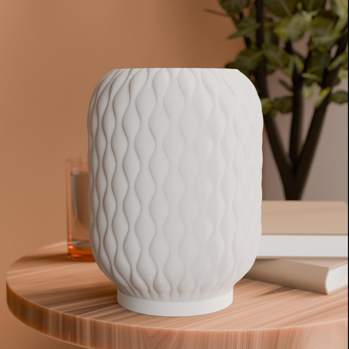 3D Printed Serene Wave Table Lamp, Diamond Lattice Accent Light, Funky Danish Pastel Bedside Lamp, Modern Textured Geometric Desk Light