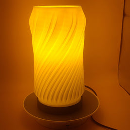 3D Printed Minimalist Twist Table Lamp, Spiral Geometric Accent Light, Funky Dopamine Decor Bedside Lamp, Modern Helical Desk Light