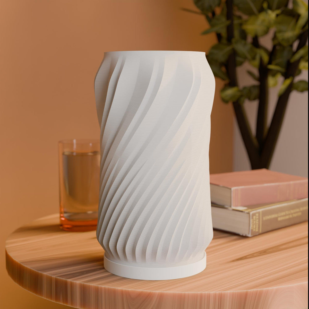 3D Printed Minimalist Twist Table Lamp, Spiral Geometric Accent Light, Funky Dopamine Decor Bedside Lamp, Modern Helical Desk Light