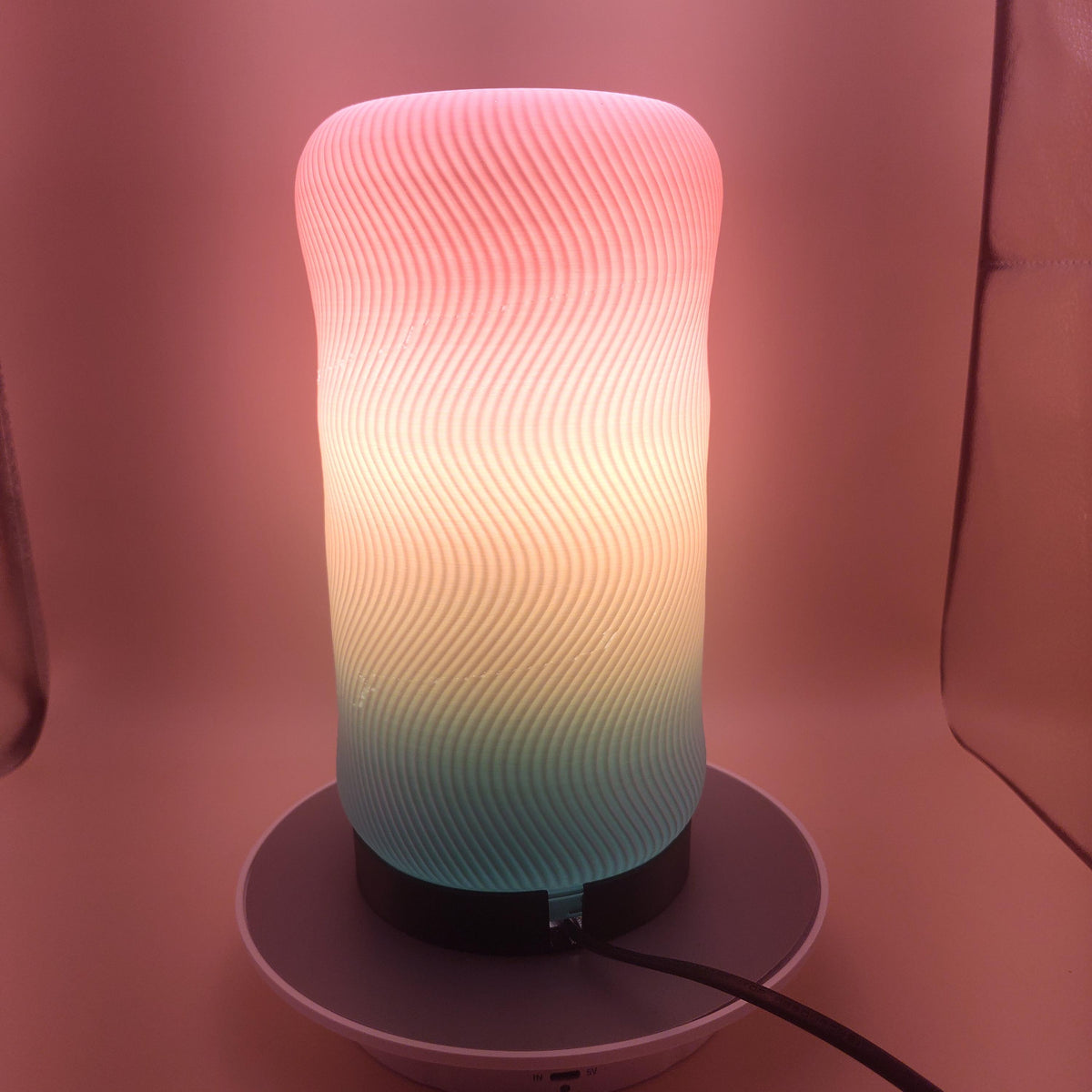 3D Printed Minimalist Twist Table Lamp, Spiral Geometric Accent Light, Funky Dopamine Decor Bedside Lamp, Modern Helical Desk Light