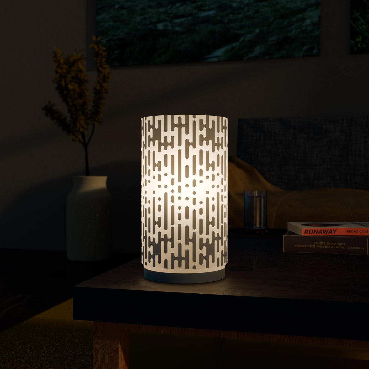 3D Printed Pixel Glow Table Lamp, Retro Gaming Desk Light, Cyberpunk Tech Nightlight, Funky Voxel Pixelated Geometric Accent Lamp