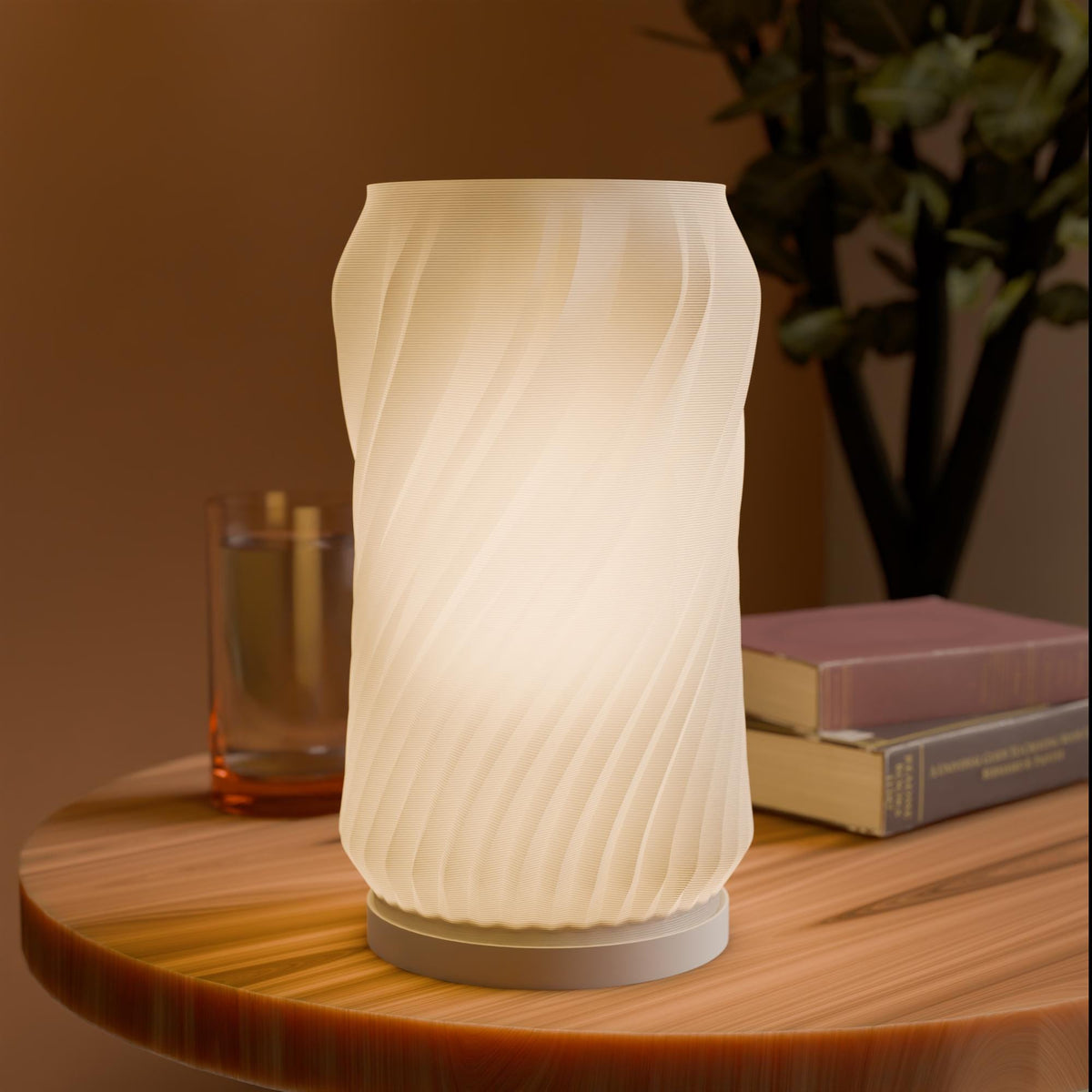 3D Printed Minimalist Twist Table Lamp, Spiral Geometric Accent Light, Funky Dopamine Decor Bedside Lamp, Modern Helical Desk Light
