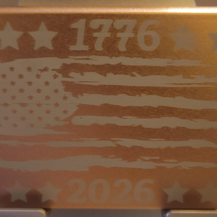 Personalized 250th Anniversary of America Metal Wallet, Custom Laser Engraved RFID Blocking Card Holder, Minimalist Patriotic US Flag Gift
