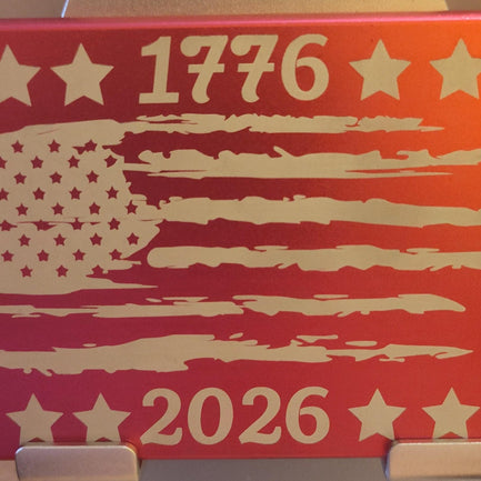 Personalized 250th Anniversary of America Metal Wallet, Custom Laser Engraved RFID Blocking Card Holder, Minimalist Patriotic US Flag Gift