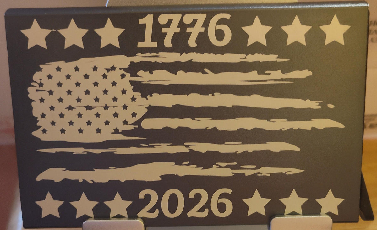 Personalized 250th Anniversary of America Metal Wallet, Custom Laser Engraved RFID Blocking Card Holder, Minimalist Patriotic US Flag Gift