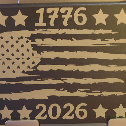 Personalized 250th Anniversary of America Metal Wallet, Custom Laser Engraved RFID Blocking Card Holder, Minimalist Patriotic US Flag Gift