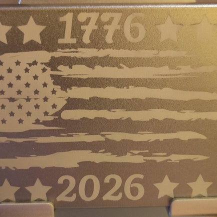 Personalized 250th Anniversary of America Metal Wallet, Custom Laser Engraved RFID Blocking Card Holder, Minimalist Patriotic US Flag Gift