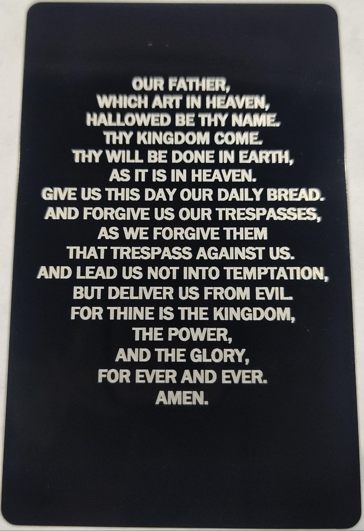 Laser Engraved Metal Prayer Cards Set of 8, Catholic Christian Gifts Bulk, Black Aluminum Wallet Keepsakes, First Communion Confirmation