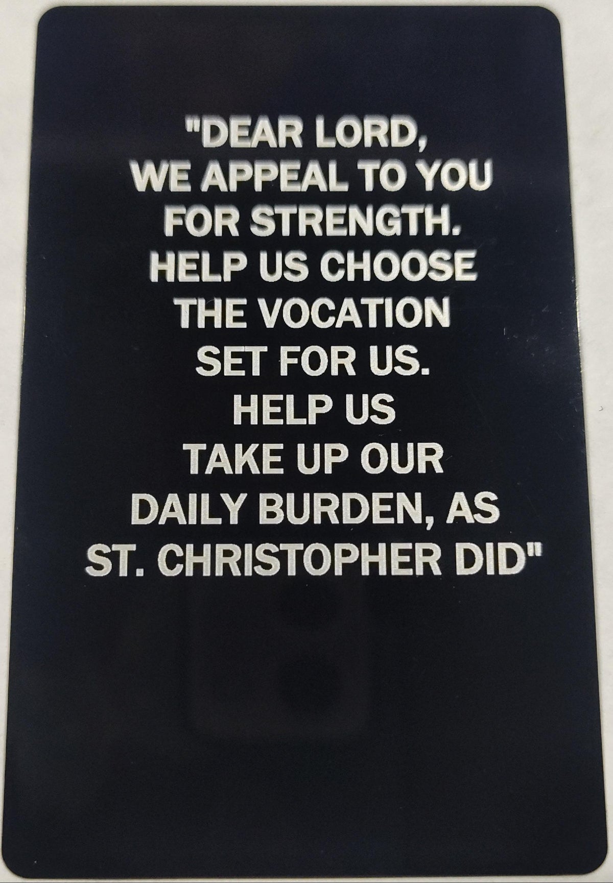 Laser Engraved Metal Prayer Cards Set of 8, Catholic Christian Gifts Bulk, Black Aluminum Wallet Keepsakes, First Communion Confirmation