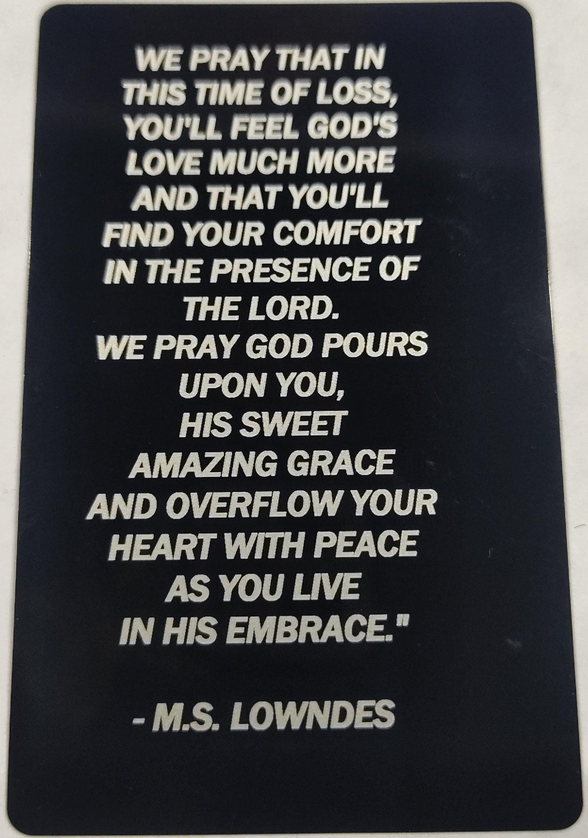 Laser Engraved Metal Prayer Cards Set of 8, Catholic Christian Gifts Bulk, Black Aluminum Wallet Keepsakes, First Communion Confirmation