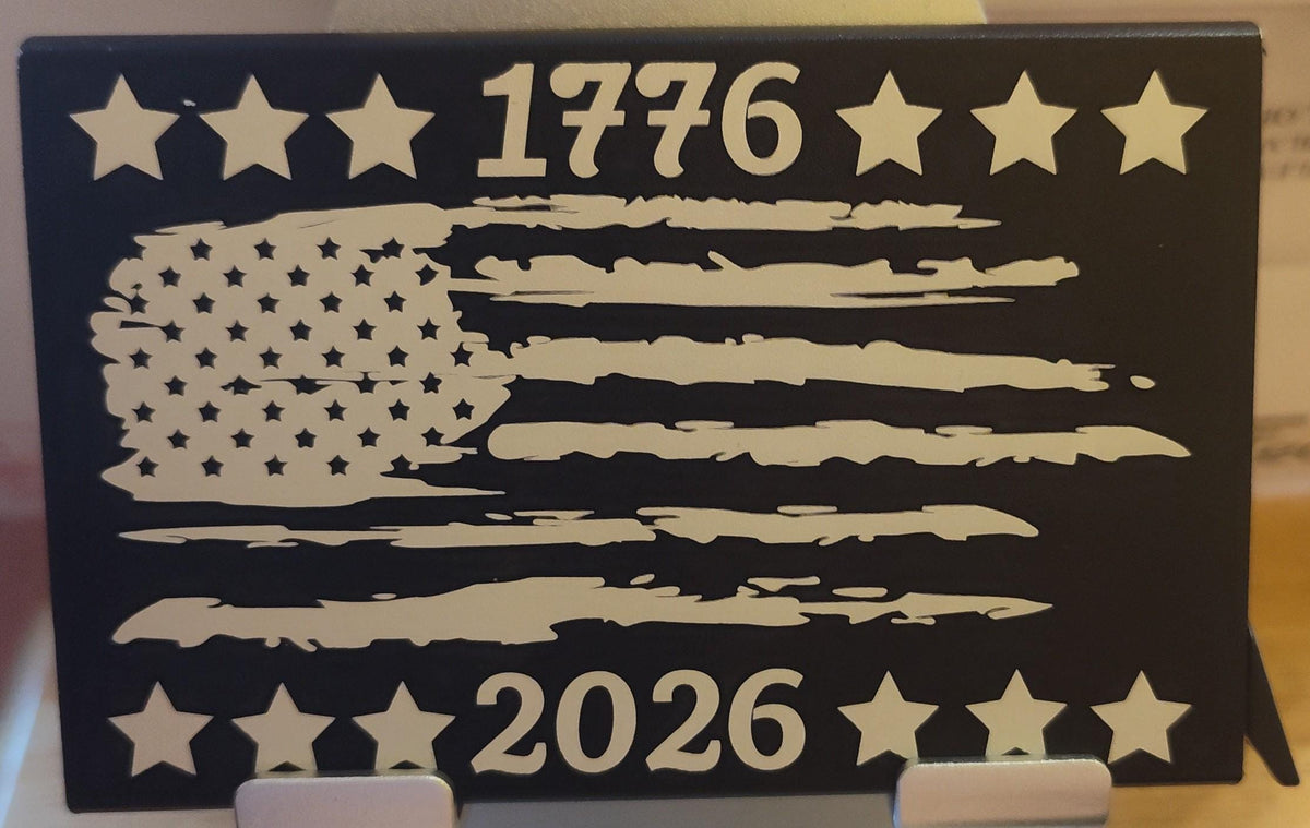 Personalized 250th Anniversary of America Metal Wallet, Custom Laser Engraved RFID Blocking Card Holder, Minimalist Patriotic US Flag Gift