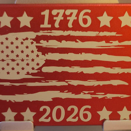 Personalized 250th Anniversary of America Metal Wallet, Custom Laser Engraved RFID Blocking Card Holder, Minimalist Patriotic US Flag Gift