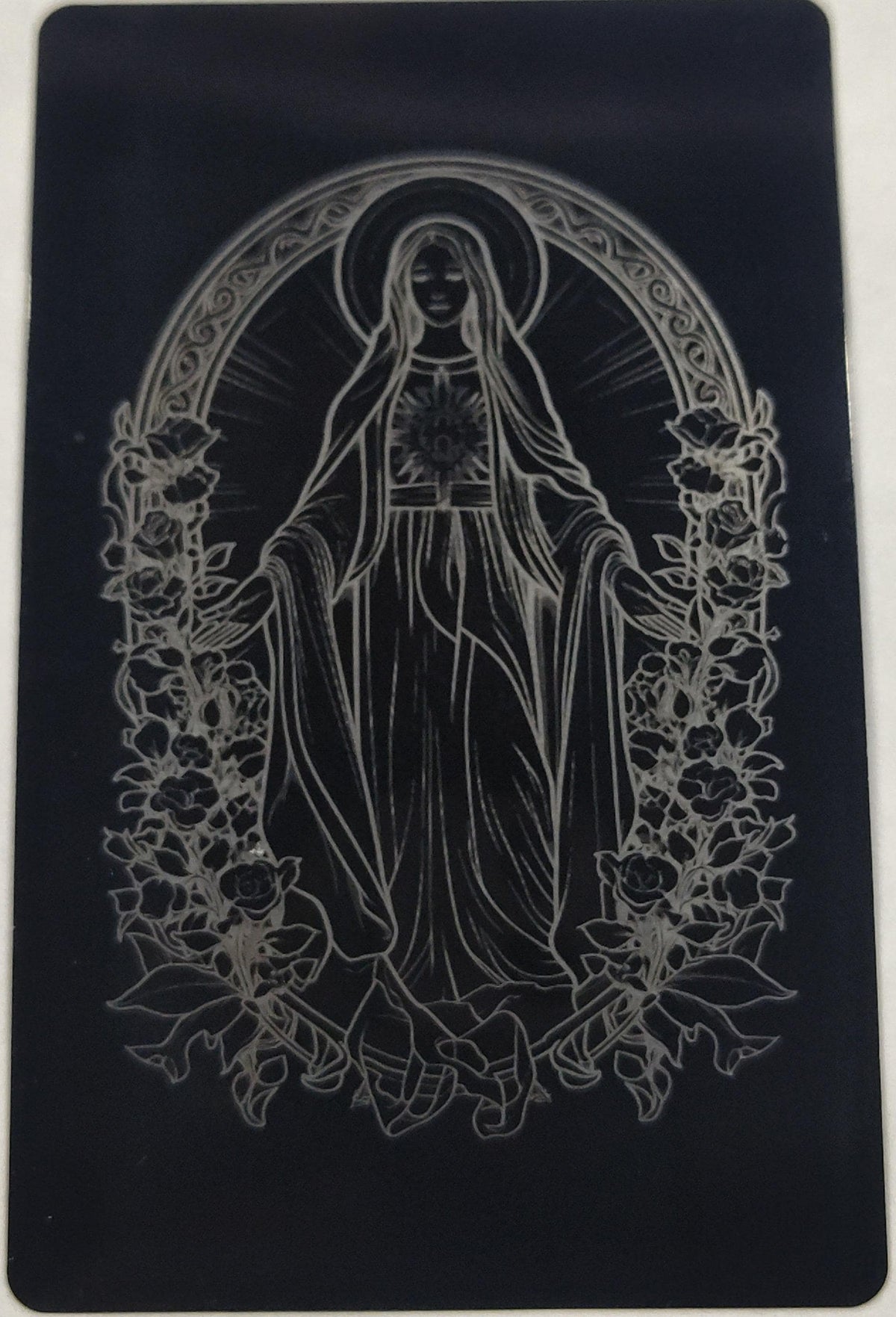 Laser Engraved Metal Prayer Cards Set of 8, Catholic Christian Gifts Bulk, Black Aluminum Wallet Keepsakes, First Communion Confirmation