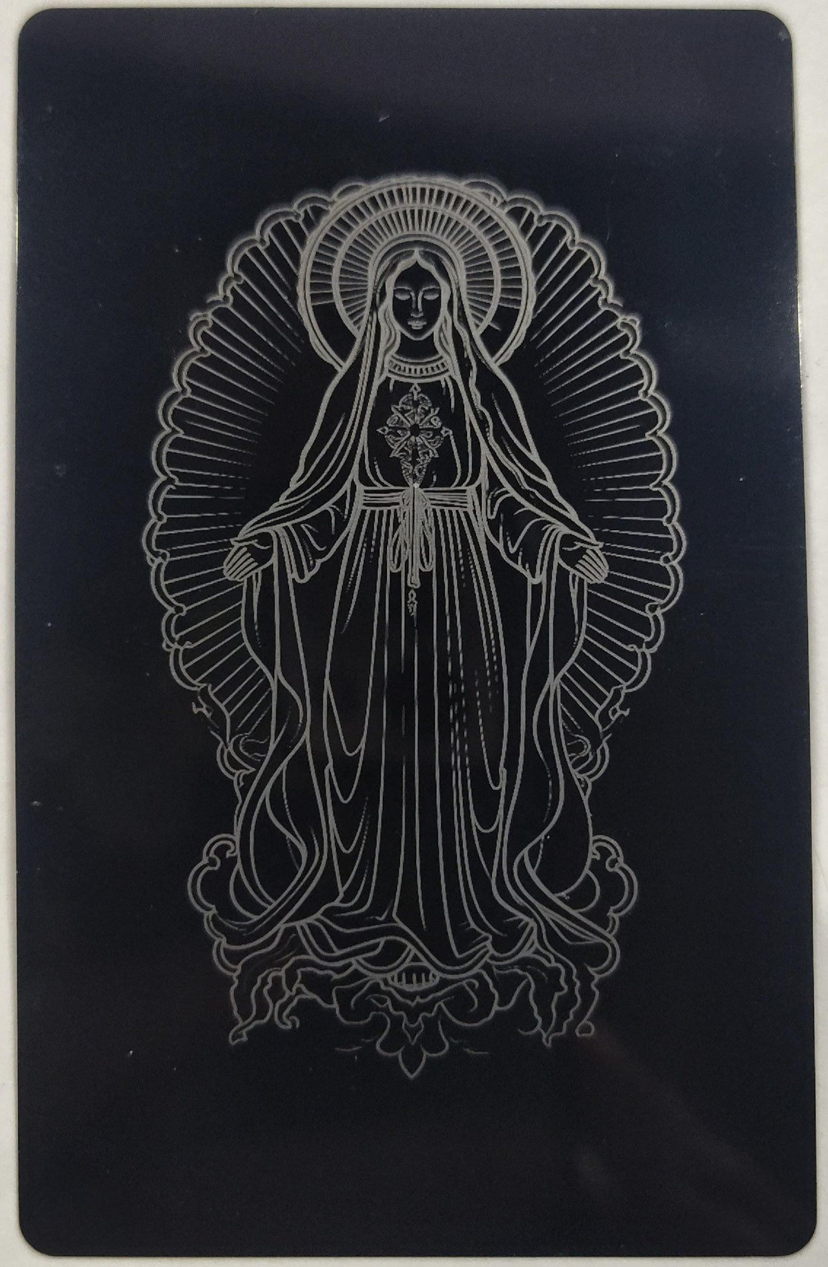 Laser Engraved Metal Prayer Cards Set of 8, Catholic Christian Gifts Bulk, Black Aluminum Wallet Keepsakes, First Communion Confirmation