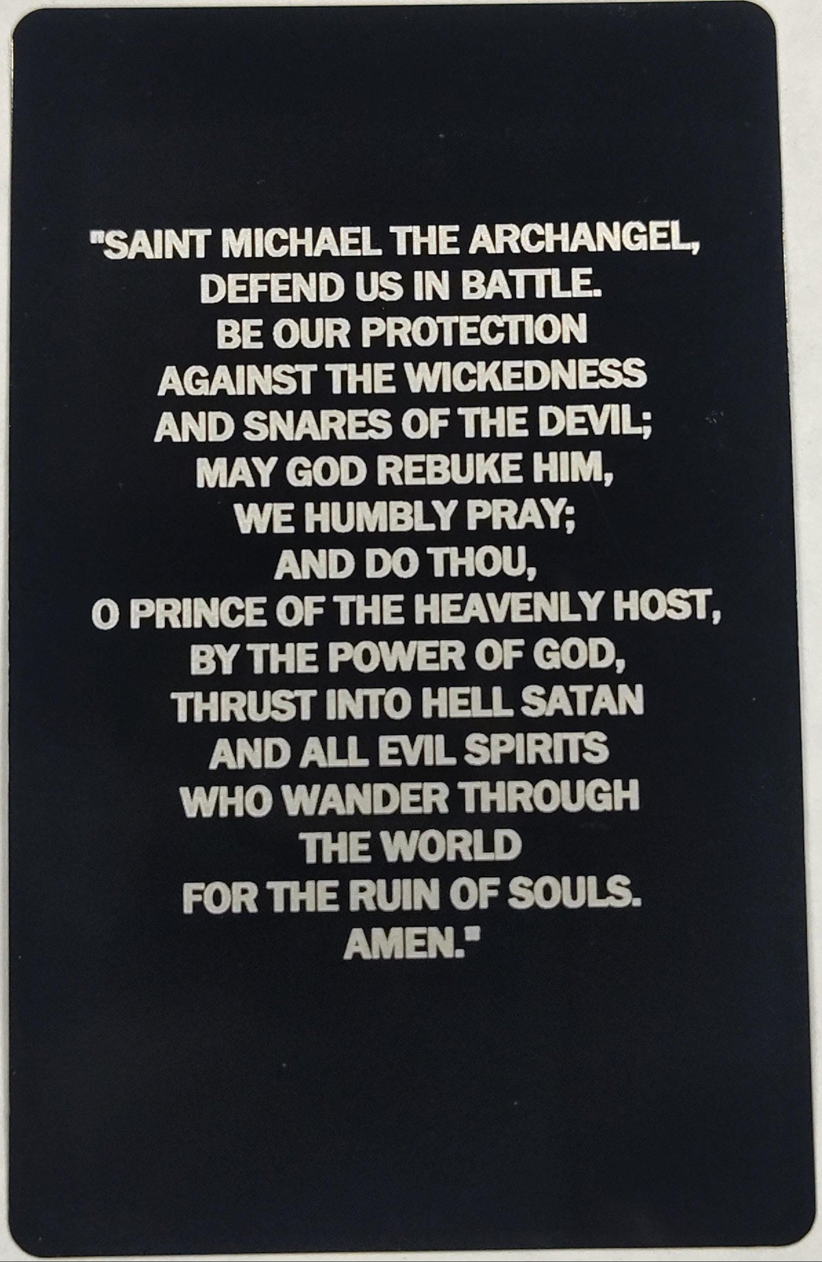 Laser Engraved Metal Prayer Cards Set of 8, Catholic Christian Gifts Bulk, Black Aluminum Wallet Keepsakes, First Communion Confirmation