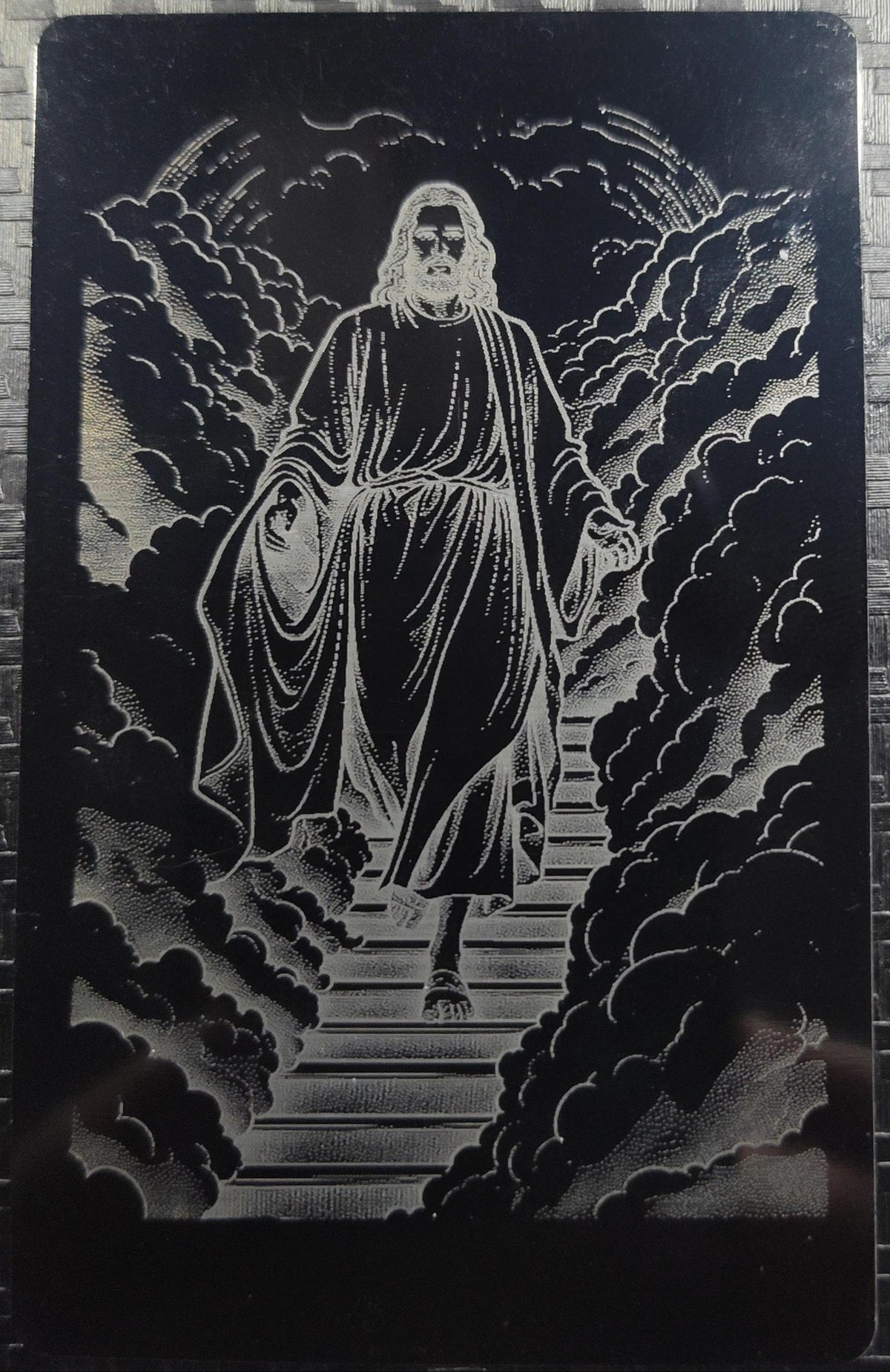Laser Engraved Metal Prayer Cards Set of 8, Catholic Christian Gifts Bulk, Black Aluminum Wallet Keepsakes, First Communion Confirmation