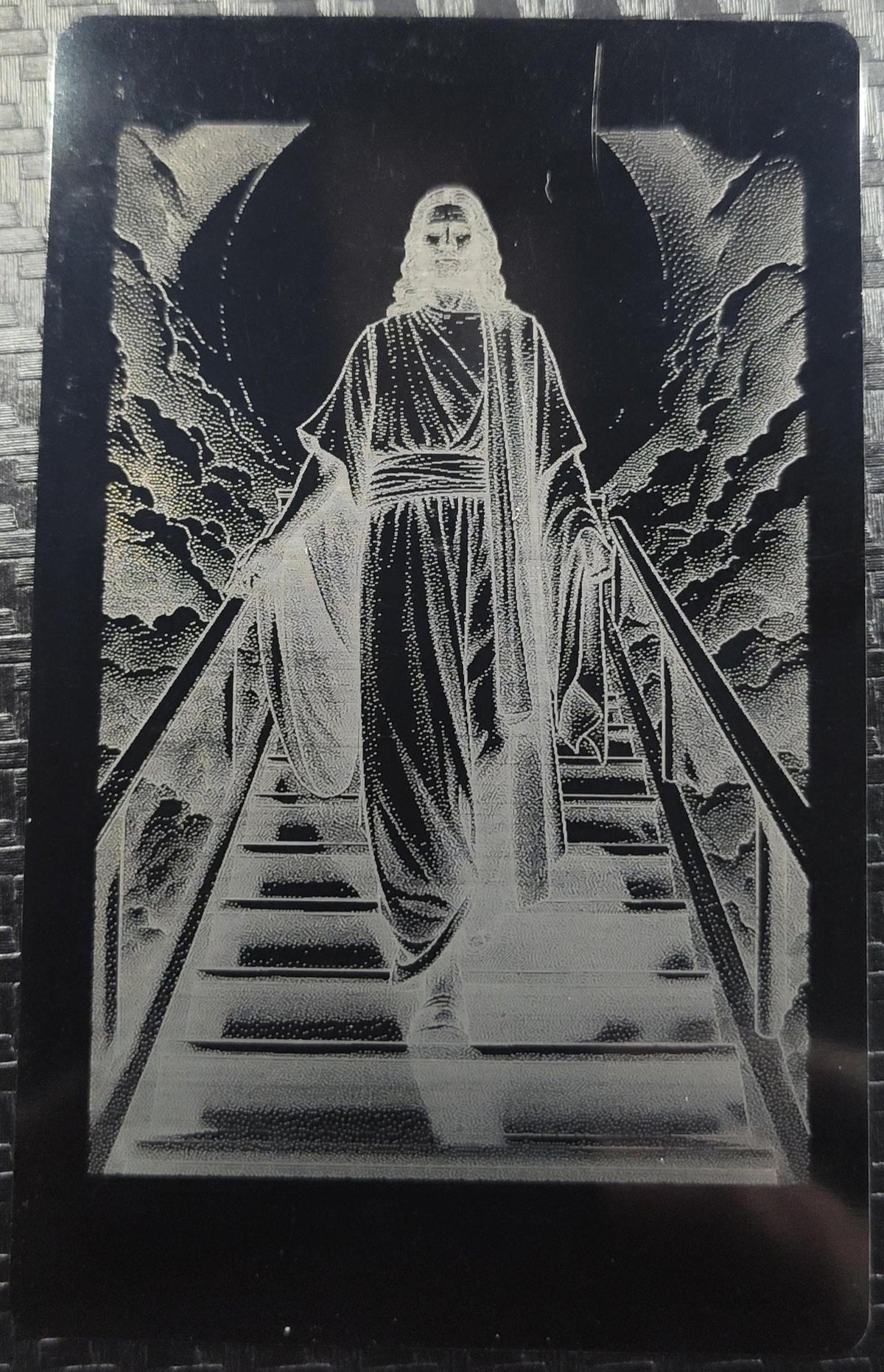 Laser Engraved Metal Prayer Cards Set of 8, Catholic Christian Gifts Bulk, Black Aluminum Wallet Keepsakes, First Communion Confirmation