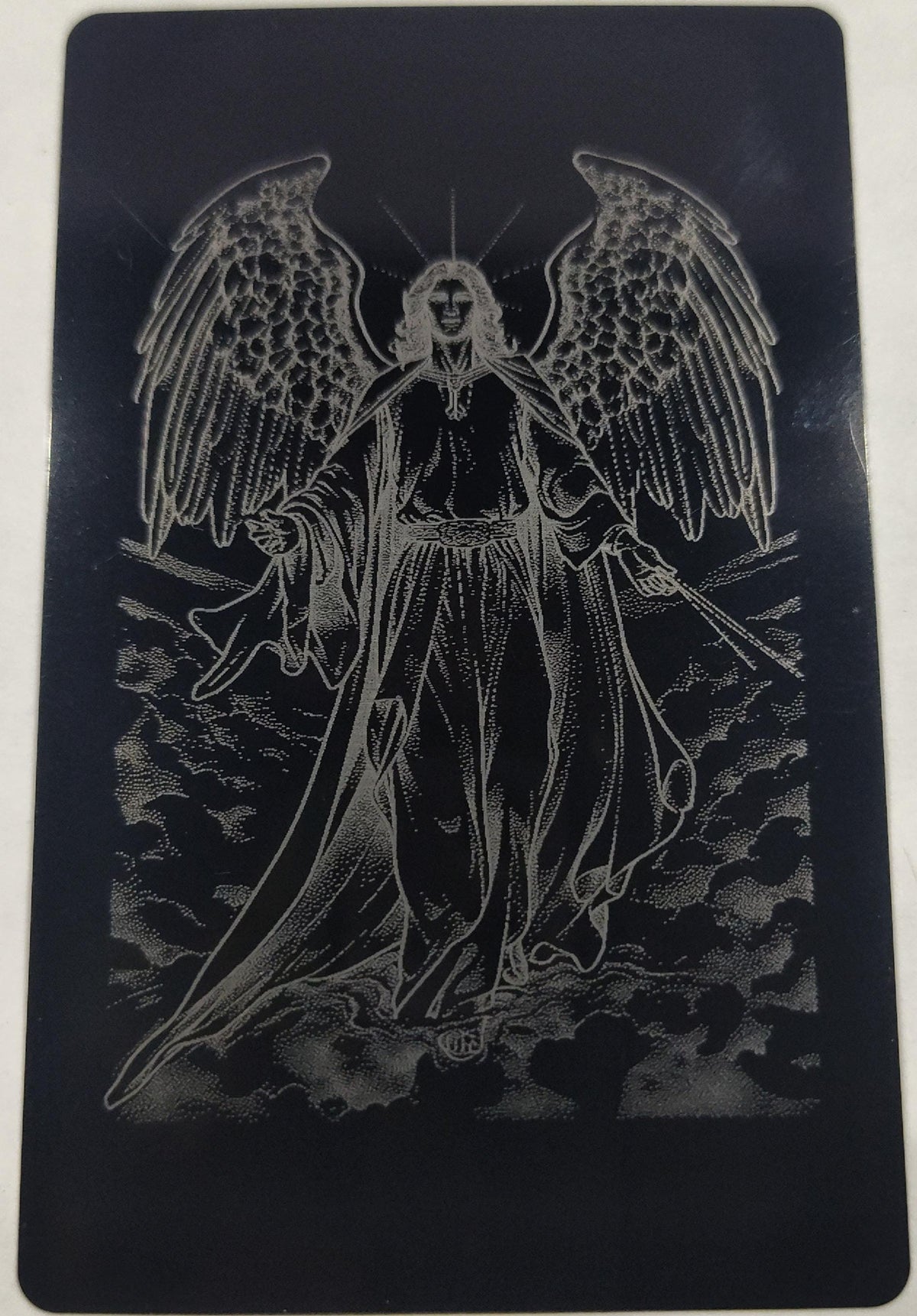 Laser Engraved Metal Prayer Cards Set of 8, Catholic Christian Gifts Bulk, Black Aluminum Wallet Keepsakes, First Communion Confirmation