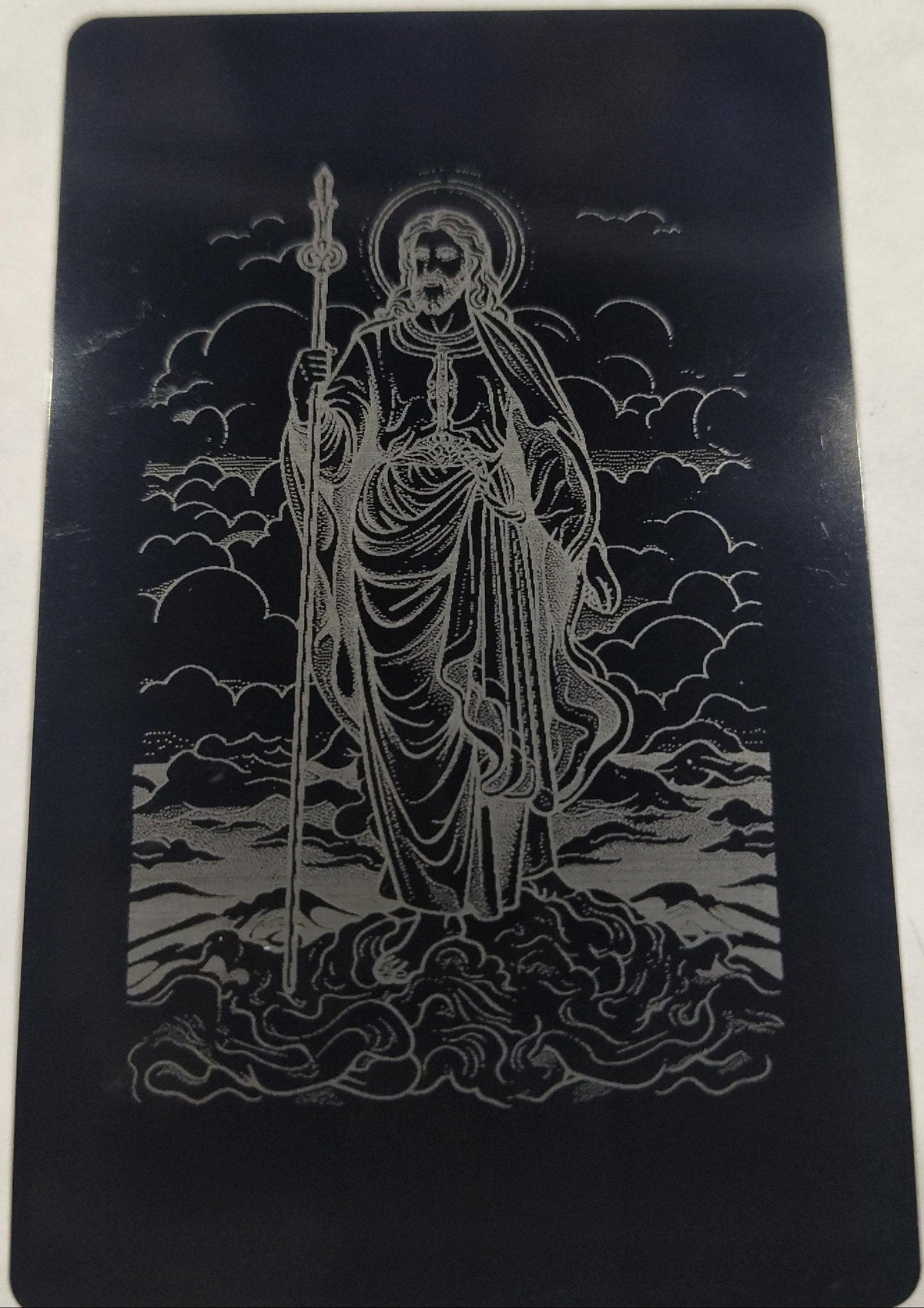 Laser Engraved Metal Prayer Cards Set of 8, Catholic Christian Gifts Bulk, Black Aluminum Wallet Keepsakes, First Communion Confirmation