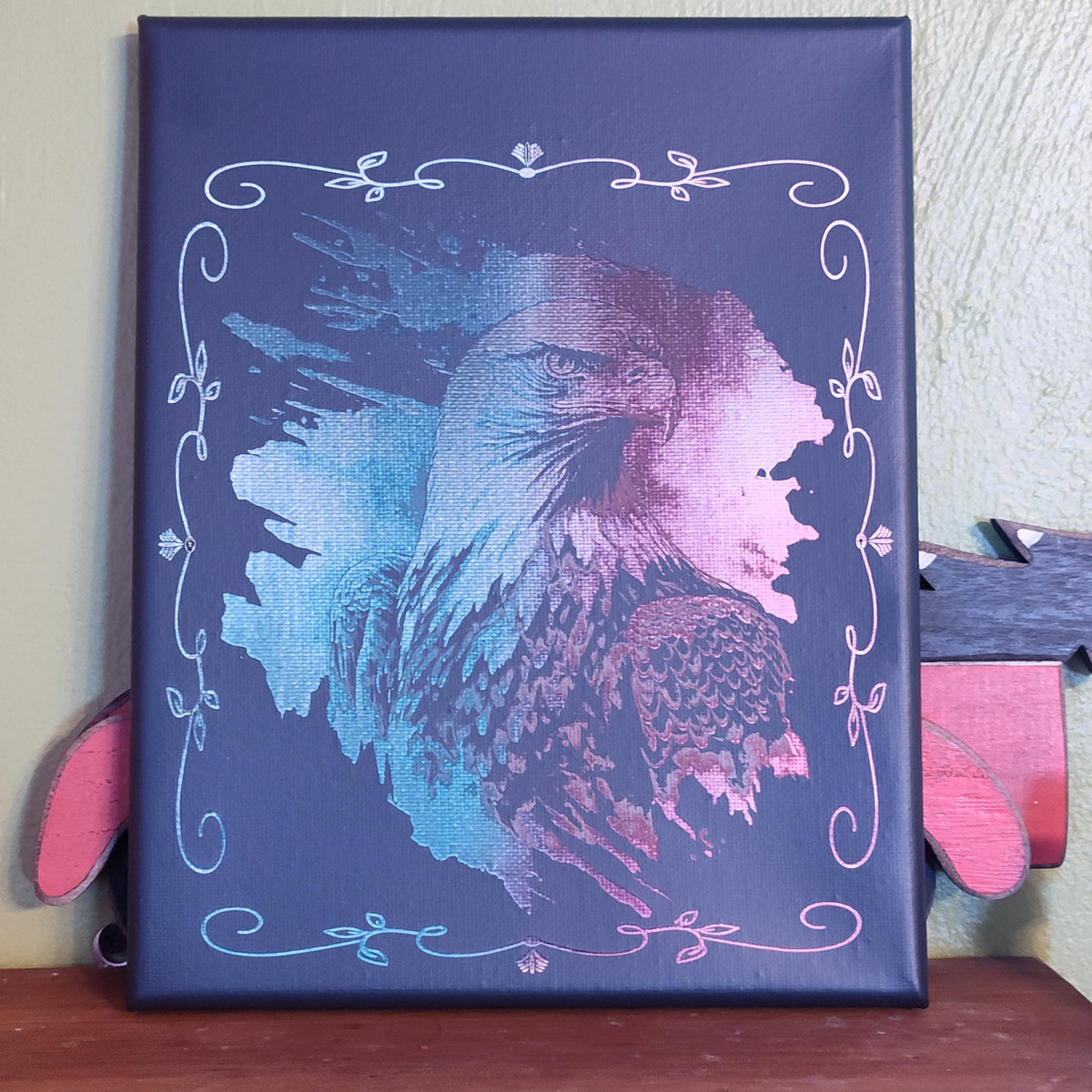 Custom Laser Engraved Canvas Art - Multi Layer Painted Canvas Painting - Pop Art Animal Portrait - Statement Art