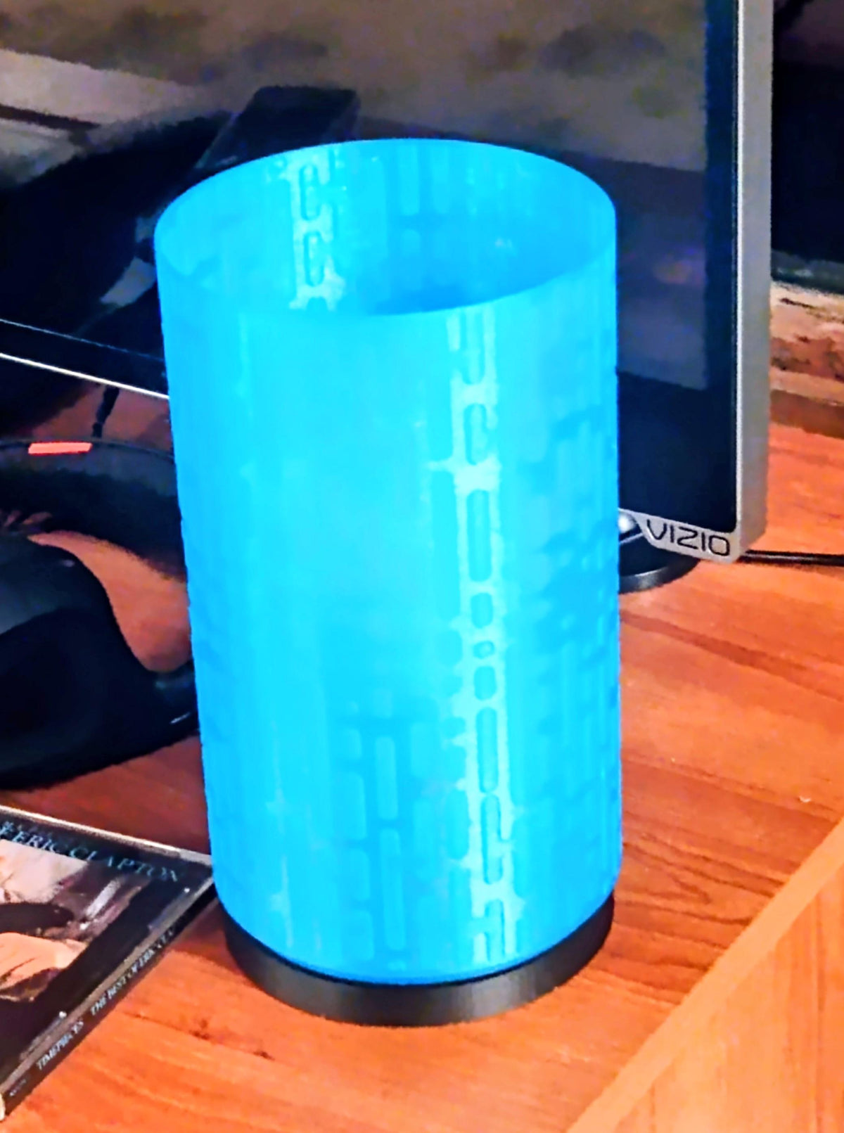 3D Printed Pixel Glow Table Lamp, Retro Gaming Desk Light, Cyberpunk Tech Nightlight, Funky Voxel Pixelated Geometric Accent Lamp