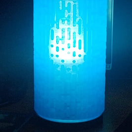 3D Printed Pixel Glow Table Lamp, Retro Gaming Desk Light, Cyberpunk Tech Nightlight, Funky Voxel Pixelated Geometric Accent Lamp