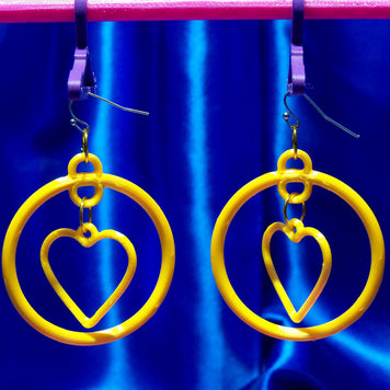 Fun 3D Printed Heart Hoop Earrings