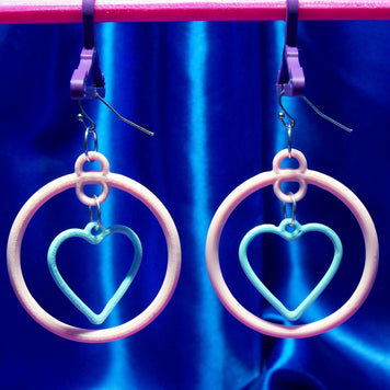 Fun 3D Printed Heart Hoop Earrings