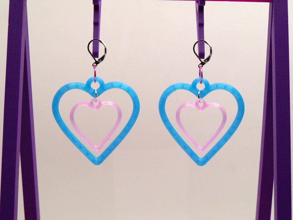 3D Printed Heart Hoop Earrings