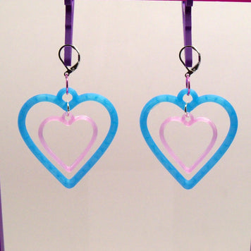3D Printed Heart Hoop Earrings