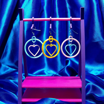 Fun 3D Printed Heart Hoop Earrings