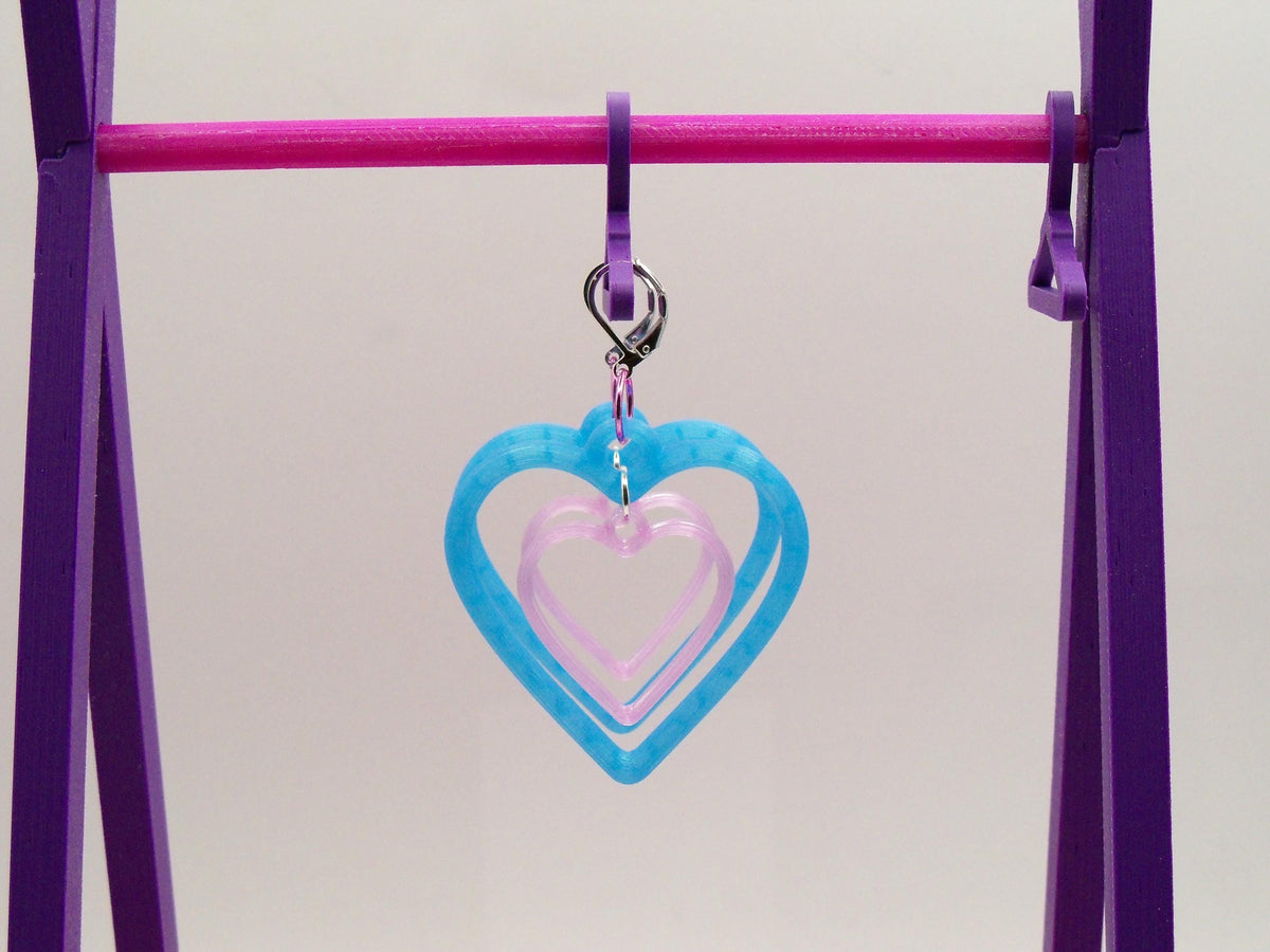 3D Printed Heart Hoop Earrings