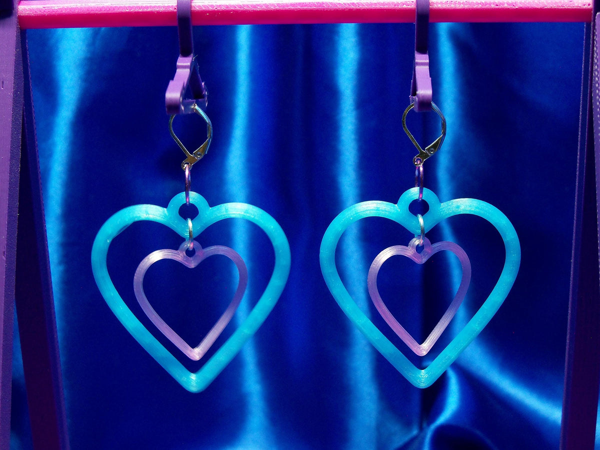 3D Printed Heart Hoop Earrings