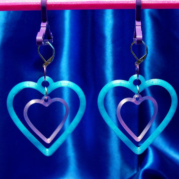3D Printed Heart Hoop Earrings