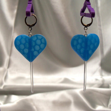 Fun 3D Printed Heart Lollipop Earrings