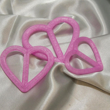 3D Printed Crystal Heart Shirt Clips, Pack Of 3 Sizes (50-70mm)