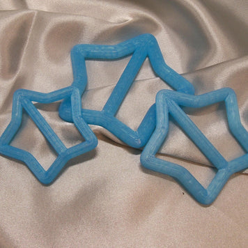 3D Printed Crystal Star Shirt Clips, Pack of 3 Sizes (50-70mm)