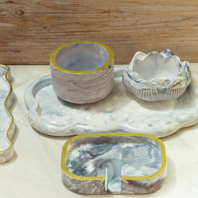 Custom Eco Resin Vanity Set Builder - Build Your Own 5pc Bathroom Set, Pick Your Colorway & Vessels - The Signature Series Vanity Ensemble