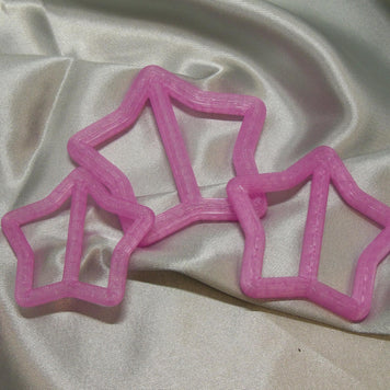 3D Printed Crystal Star Shirt Clips, Pack of 3 Sizes (50-70mm)
