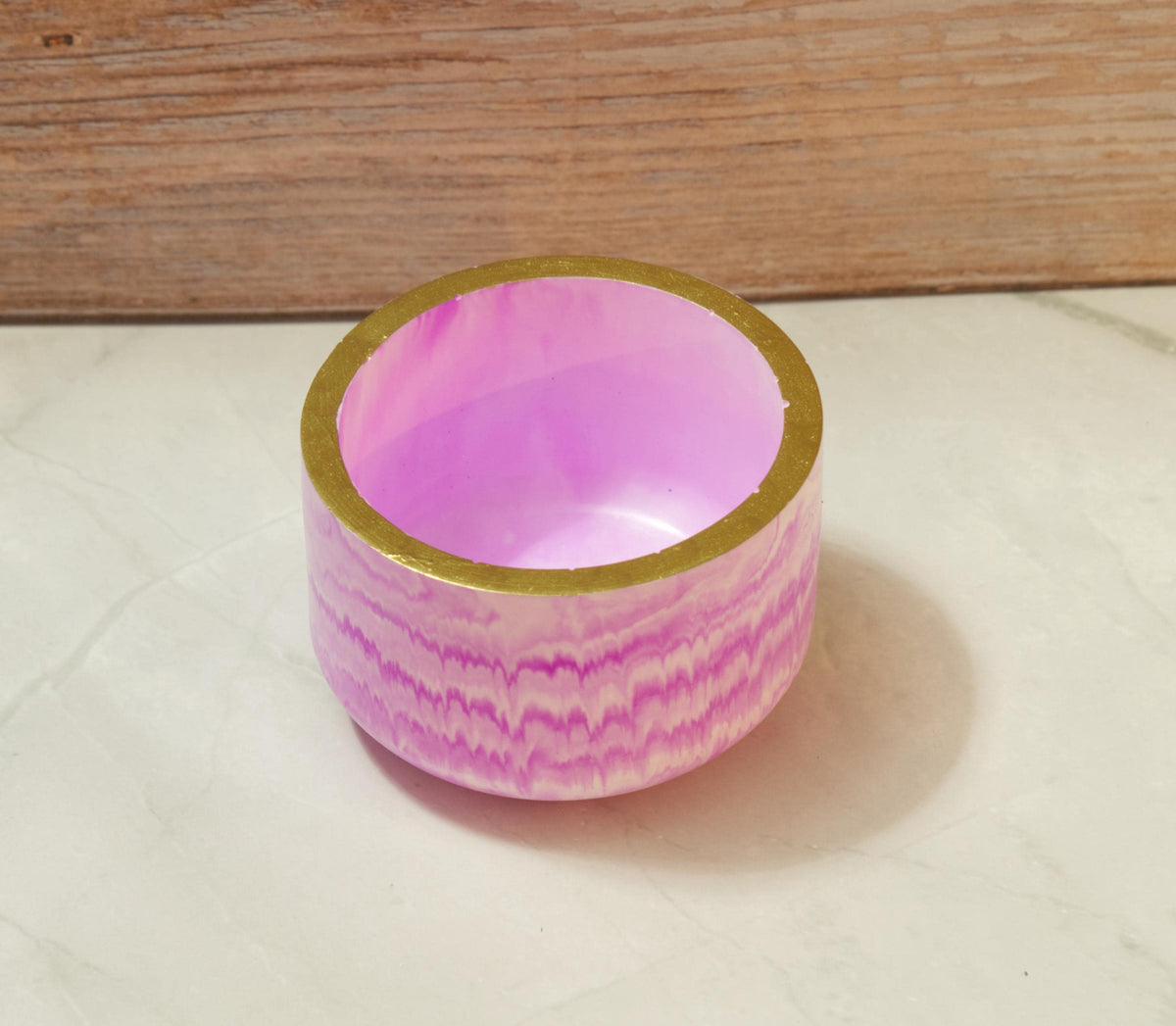 Luxury Eco-Resin Makeup Brush Holder Cup - Marbled Vanity Jar, Open Top Canister Organizer.