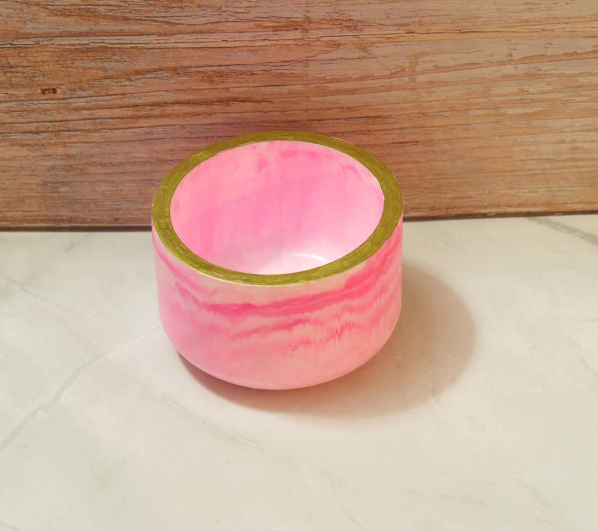 Luxury Eco-Resin Makeup Brush Holder Cup - Marbled Vanity Jar, Open Top Canister Organizer.
