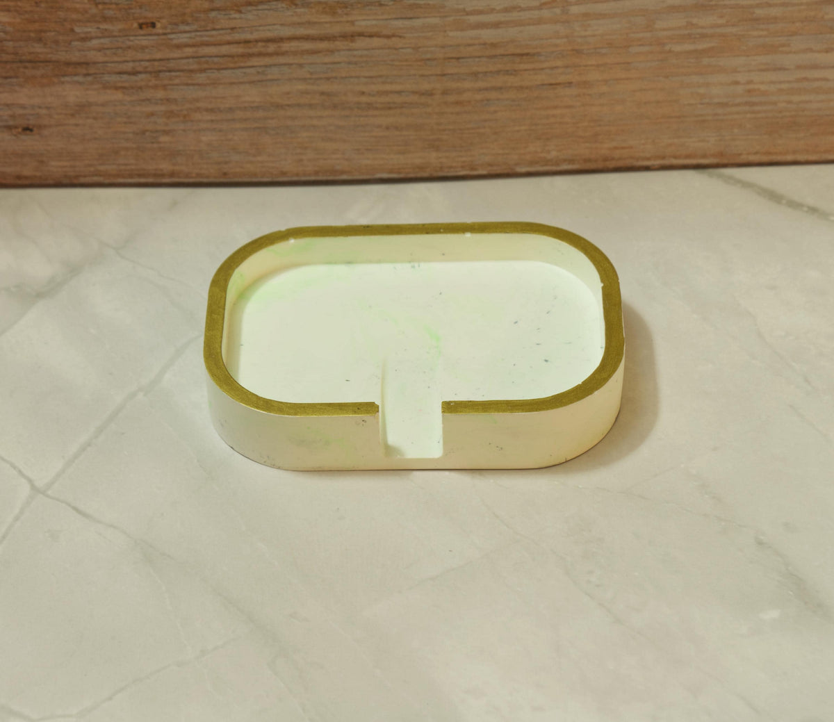 Modern Eco-resin Bar Soap Holder with Drainage - Marbled Stone Soap Tray, Waterproof Bathroom Counter Deck - The Horizon Soap Throne