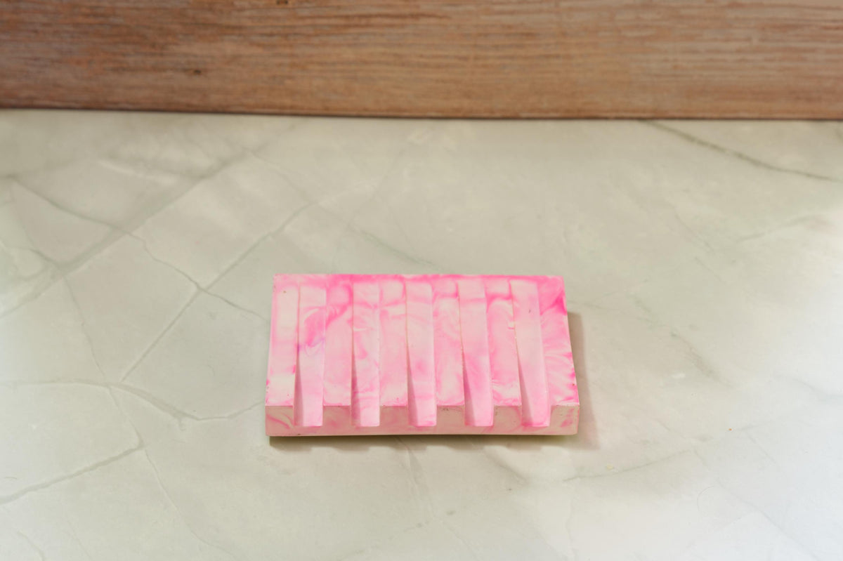 Modern Channeled Soap Dish  Lunar Soap Throne Eco-Resin Bathroom Countertop Organizer, Marbled Jewelry Trinket Plate, Sculptural Soap Holder