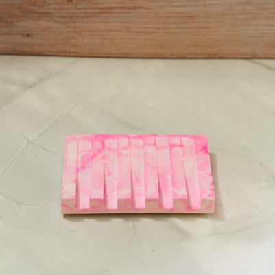 Modern Channeled Soap Dish  Lunar Soap Throne Eco-Resin Bathroom Countertop Organizer, Marbled Jewelry Trinket Plate, Sculptural Soap Holder